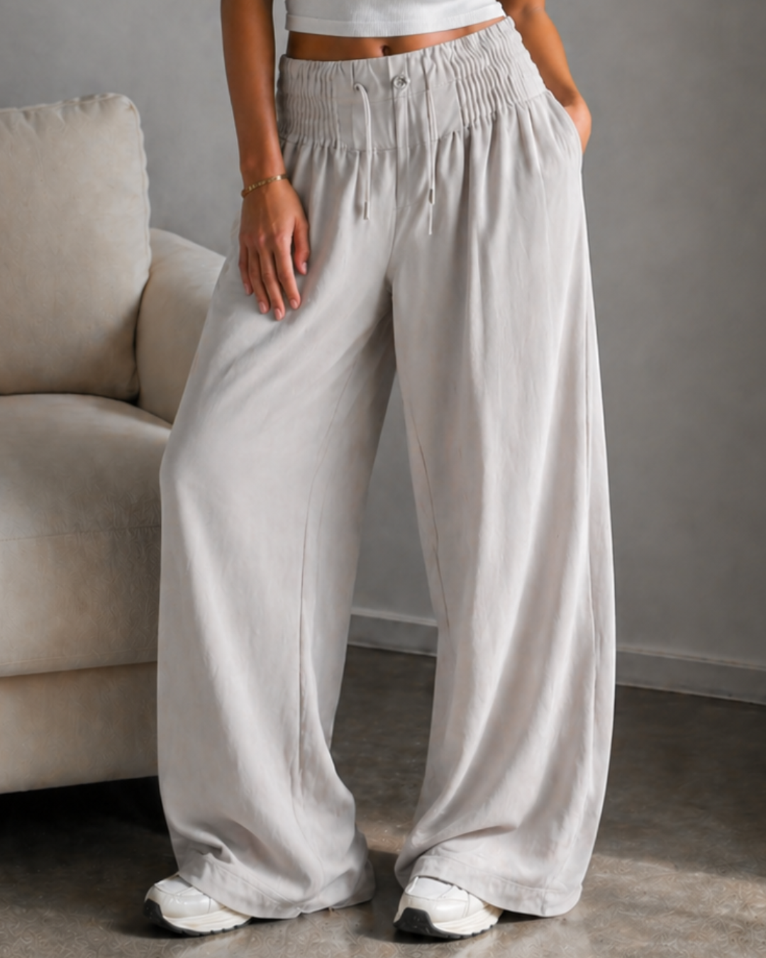 Pantalón Holgado de algodón y lino®