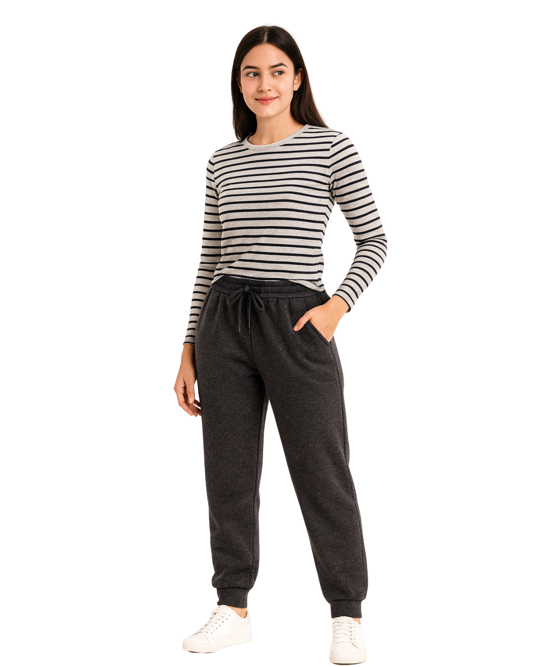 Pantalones de Chándal Holgados con Forro Polar para Mujer