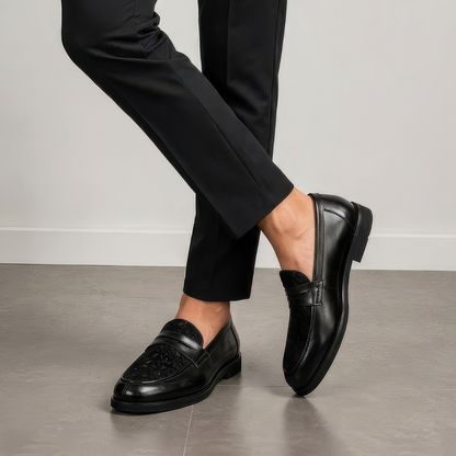 Mocasines de cuero con ante