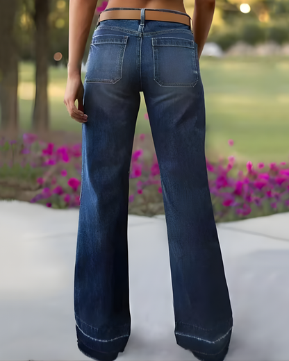 Jeans Acampanados Retro con Bolsillos para Mujer®