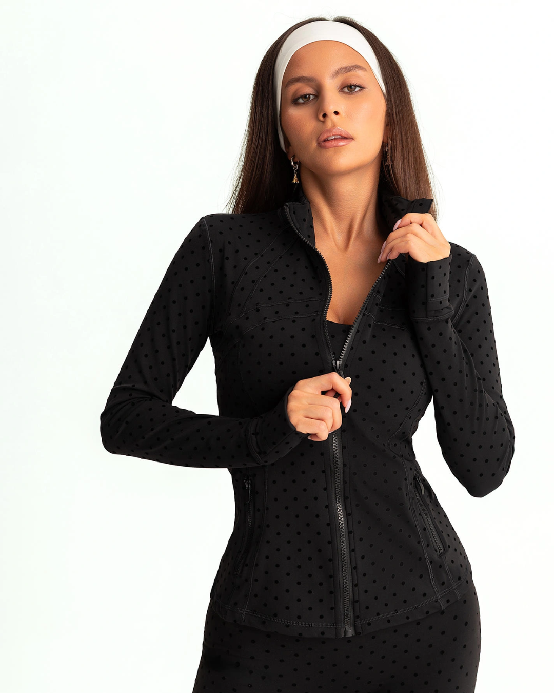 Chaqueta Deportiva Moldeadora con Cremallera y Manga Larga