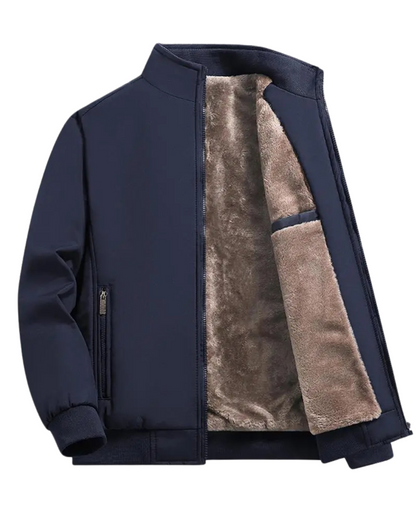 Chaqueta de Lana para Hombre con Forro Térmico y Cremallera