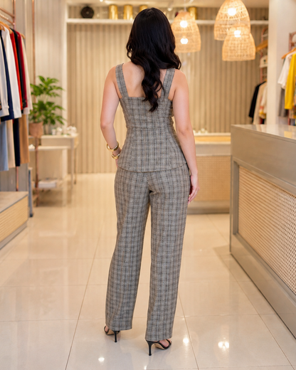 Conjunto de Cuadros con Top y Pantalón®