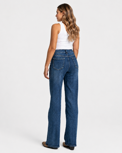 Pantalones de mezclilla anchos de cintura alta