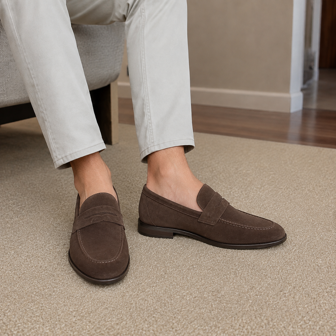 Mocasines de Hombre con Acabado Terciopelado y Diseño Clásico®
