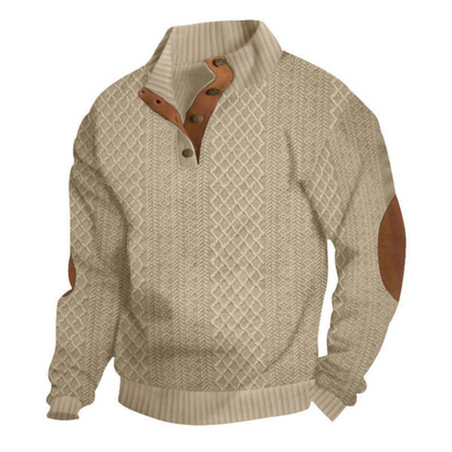 Jersey informal de manga larga con coderas para hombre®
