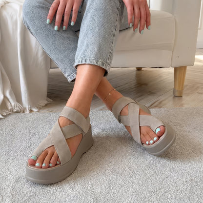 Sandalias de Plataforma con Tiras Cruzadas