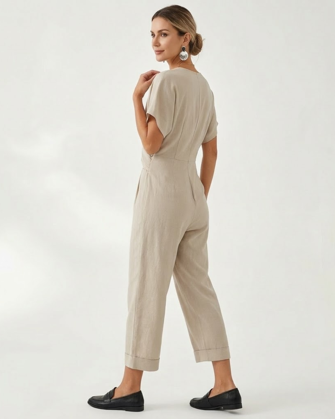 Conjunto Elegante de Dos Piezas con Diseño Envolvente Para Mujer