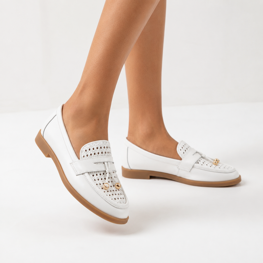 Mocasines en Piel Perforados