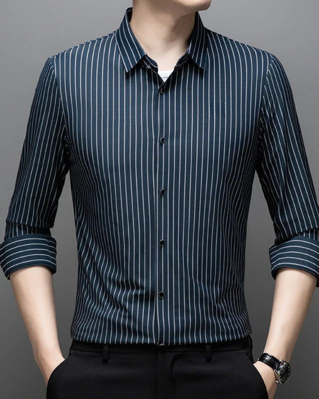 Camisa Casual a Rayas para Hombre®