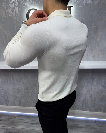 Polo de Manga Larga Suave y Transpirable para Hombre