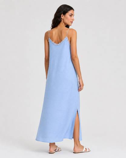 Vestido Lencero Largo con Encaje®