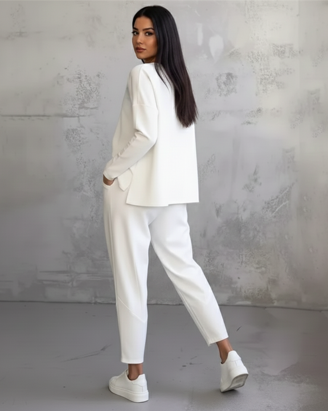 Conjunto de camiseta de manga larga y pantalones informales para mujer