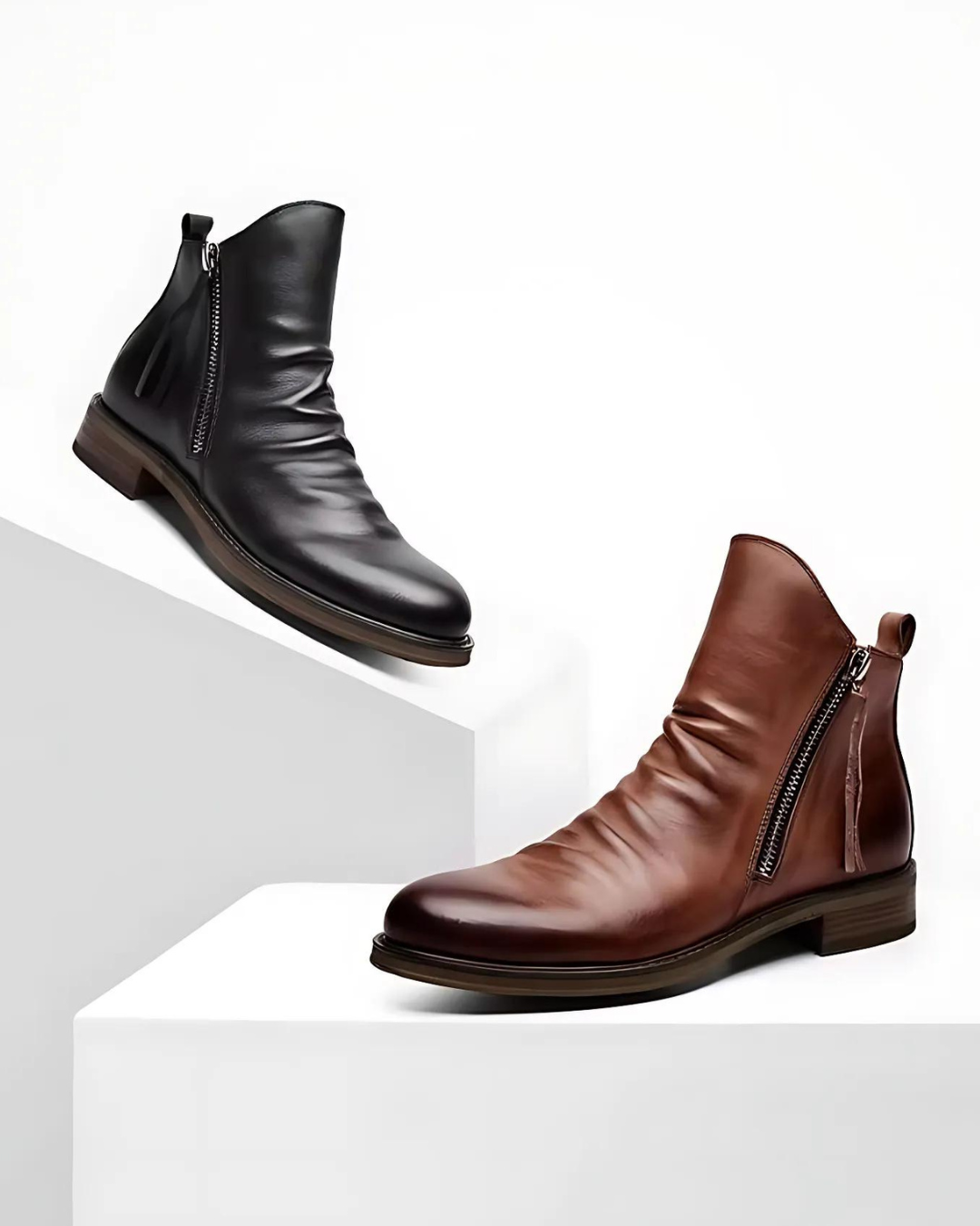 Botines Vintage con Cremallera para Hombre®