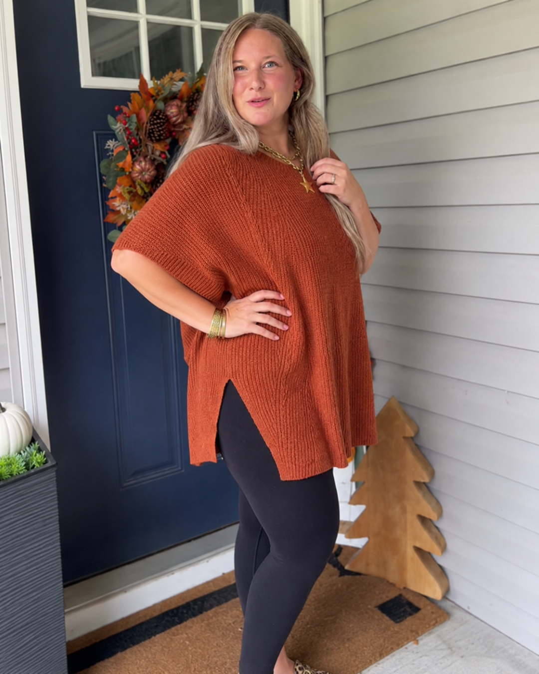 Blusa Oversize Acanalada de Caída Suave®