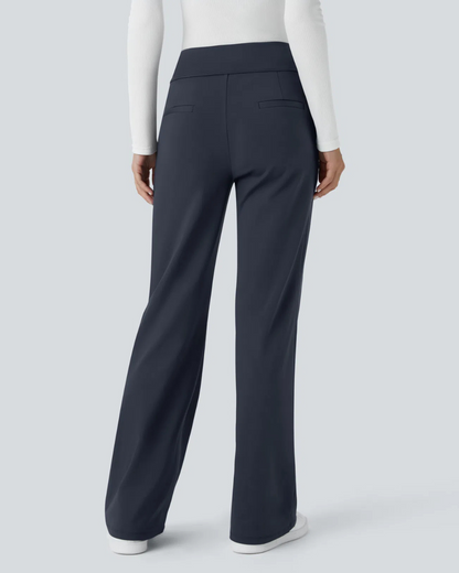 Pantalon de Cintura Alta para Mujer con Bolsillos Laterales con Cremallera