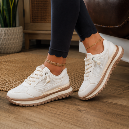 Zapatillas Casuales con Suela Elevada y Malla Transpirable