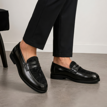 Mocasines de cuero con ante