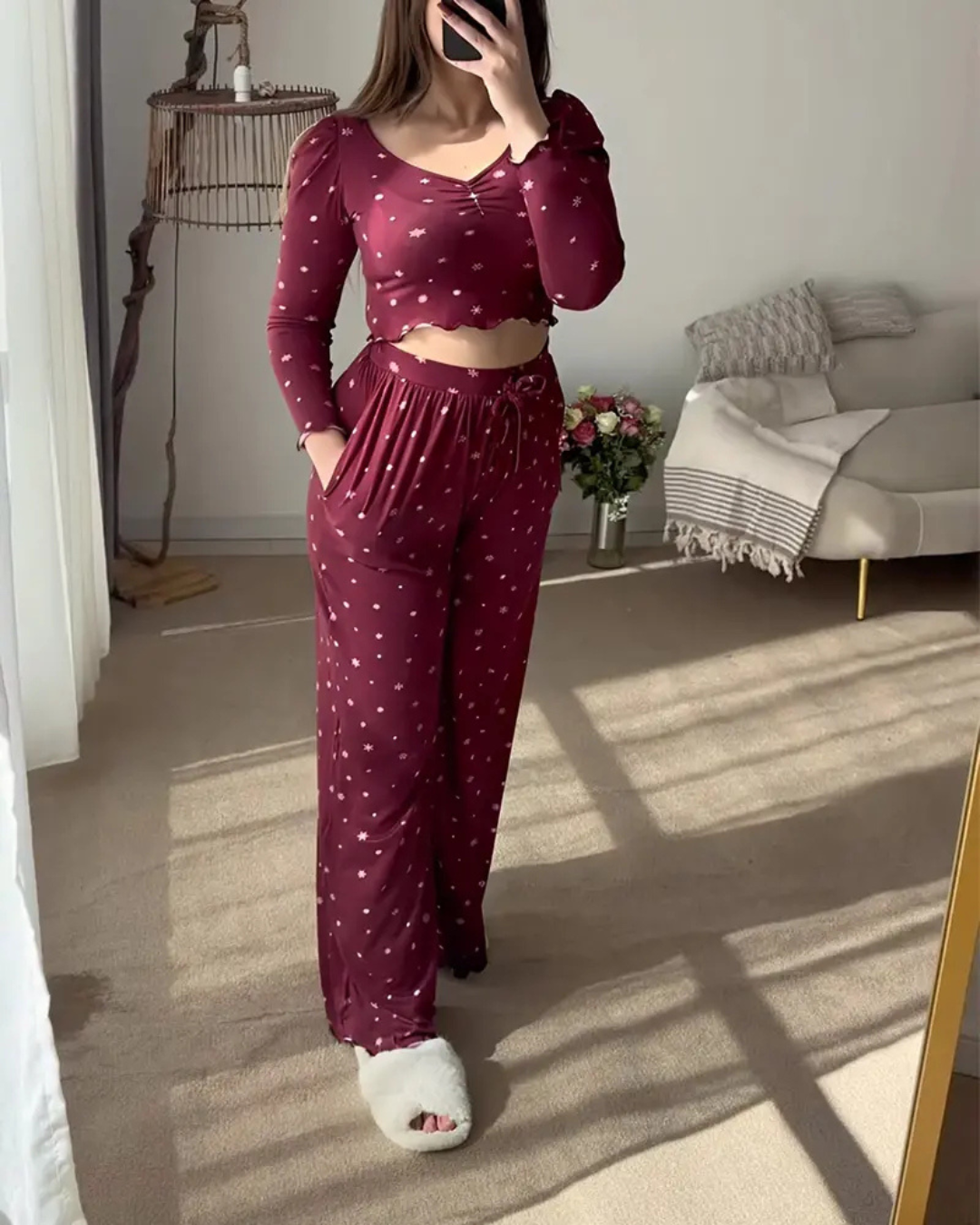 Conjunto Casual  para Mujer en Vinotinto Comodidad y Estilo con Detalles que Destaca