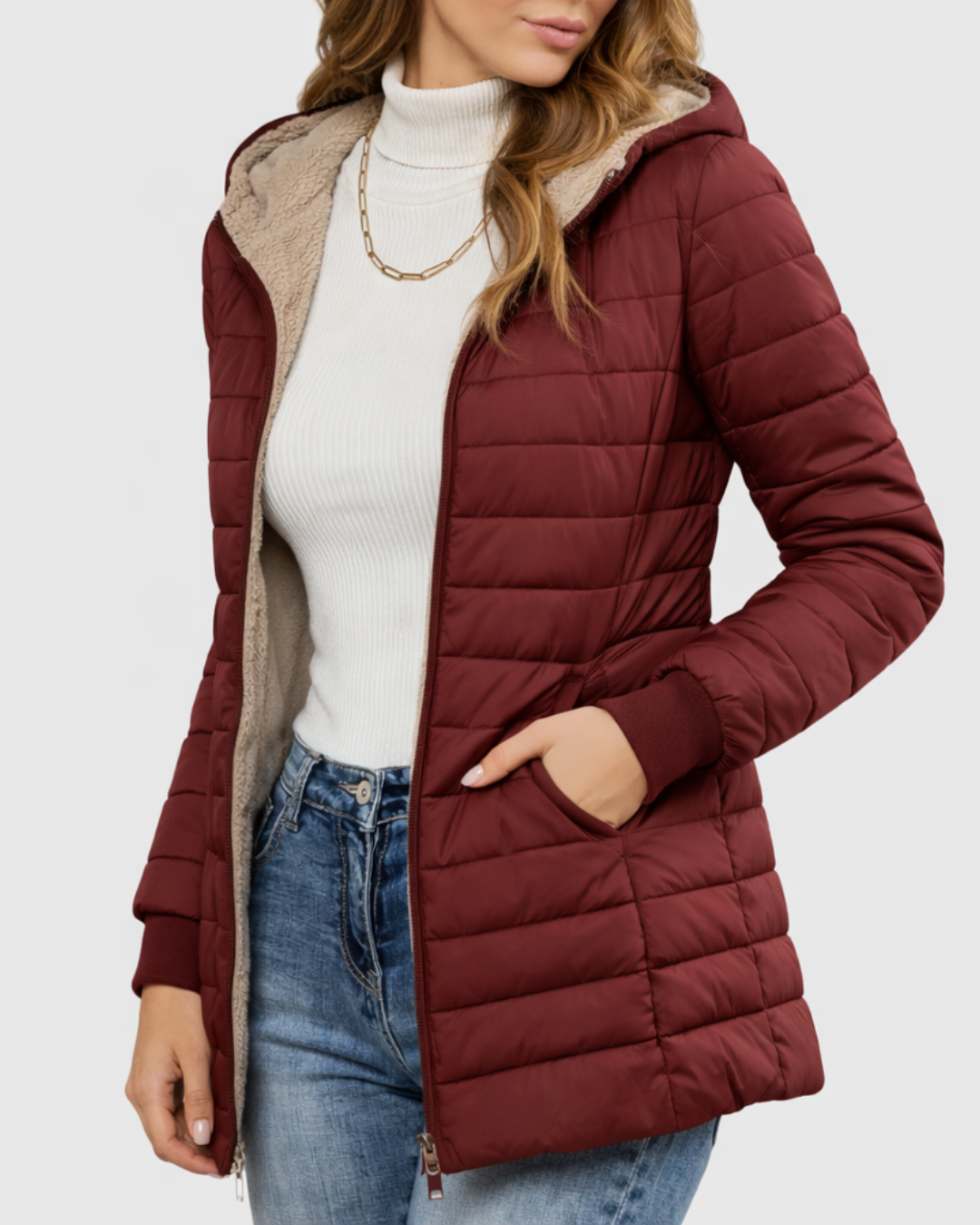 Abrigo de Invierno Forrado con Silueta Estilizada y Confort Térmico para Mujer®