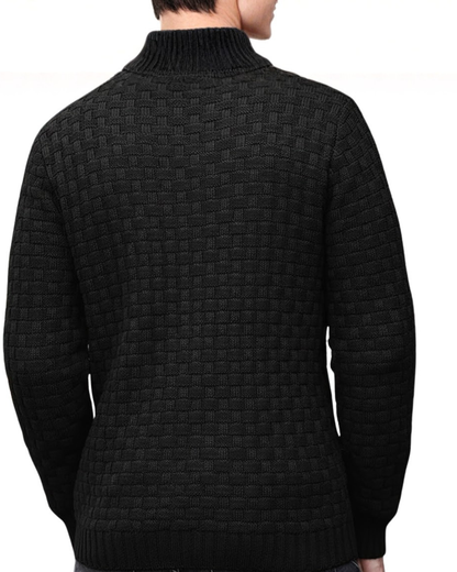 Sueter de Punto Premium con Cuello Elevado y Estructura Reforzada Para Hombre