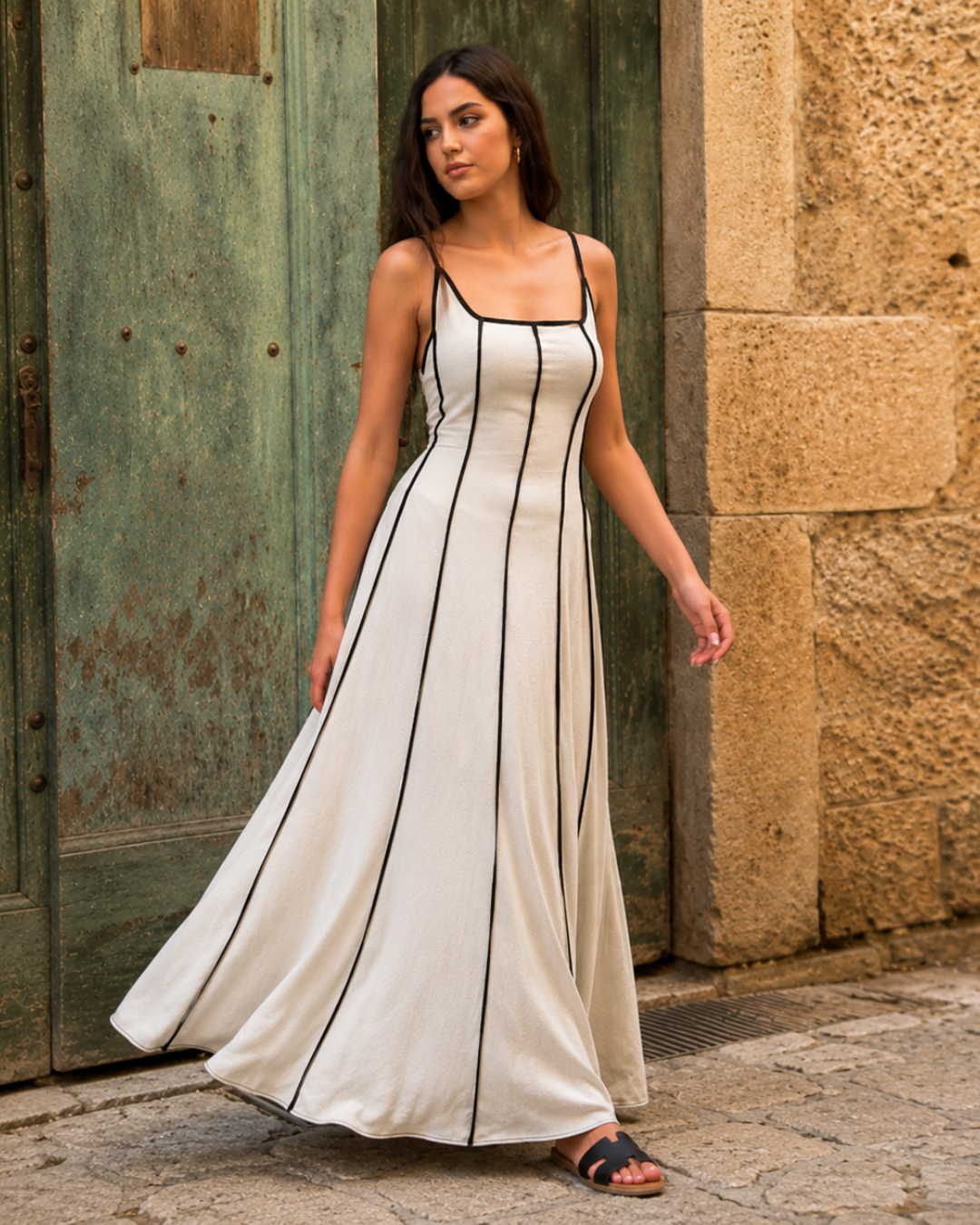 Vestido Largo con Tirantes Finos