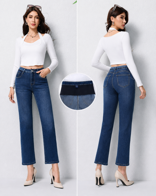 Pantalón recto con faja integrada y efecto moldeador