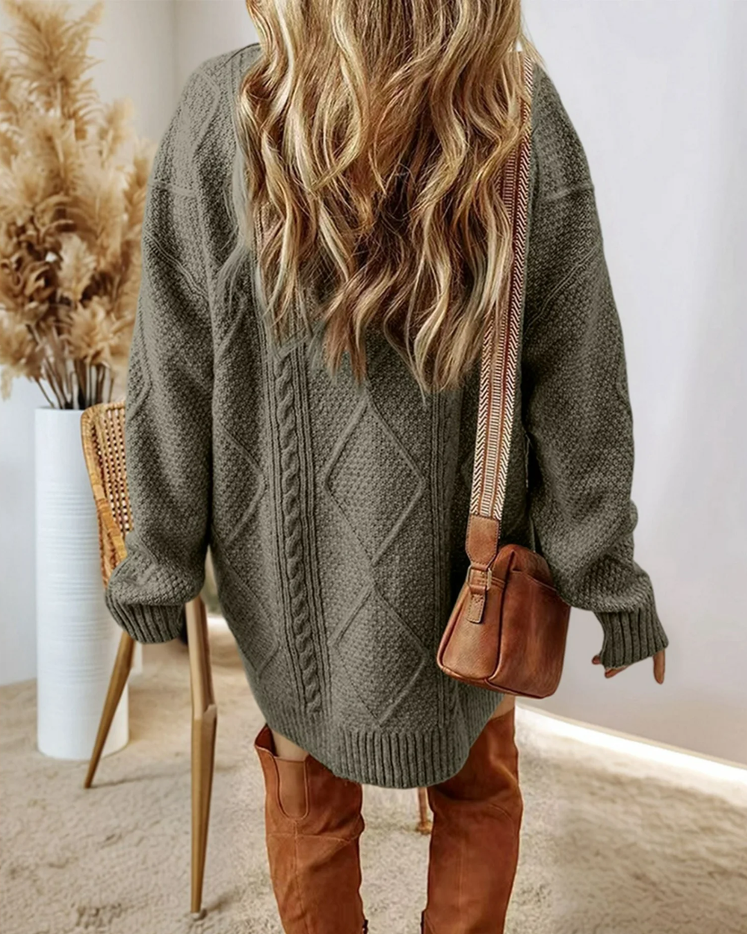 Vestido Corto de Punto y Ajuste Relajado Para Mujer