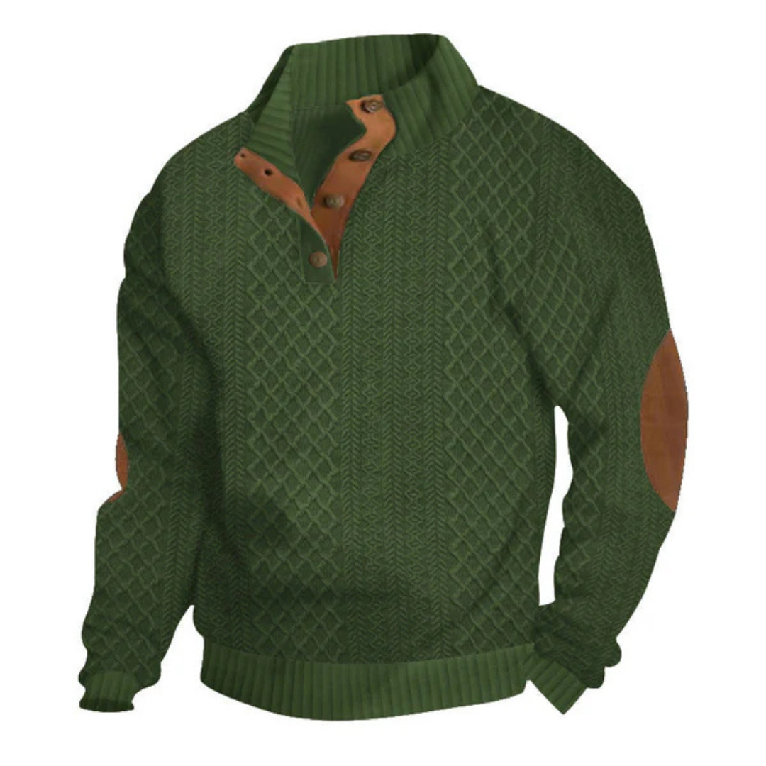 Jersey informal de manga larga con coderas para hombre®