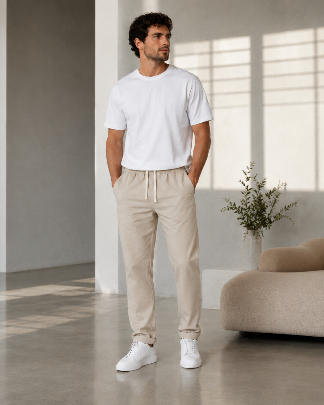 Pantalón Amplio con Cintura Ajustable