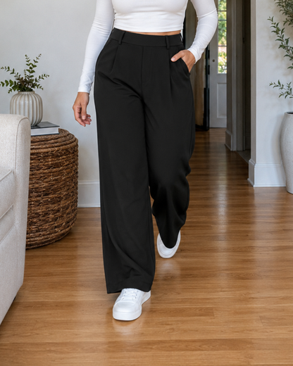 Pantalón de Vestir Elástico de Pierna Recta®