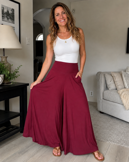 Falda Pantalón Fluido con Pernera Ancha