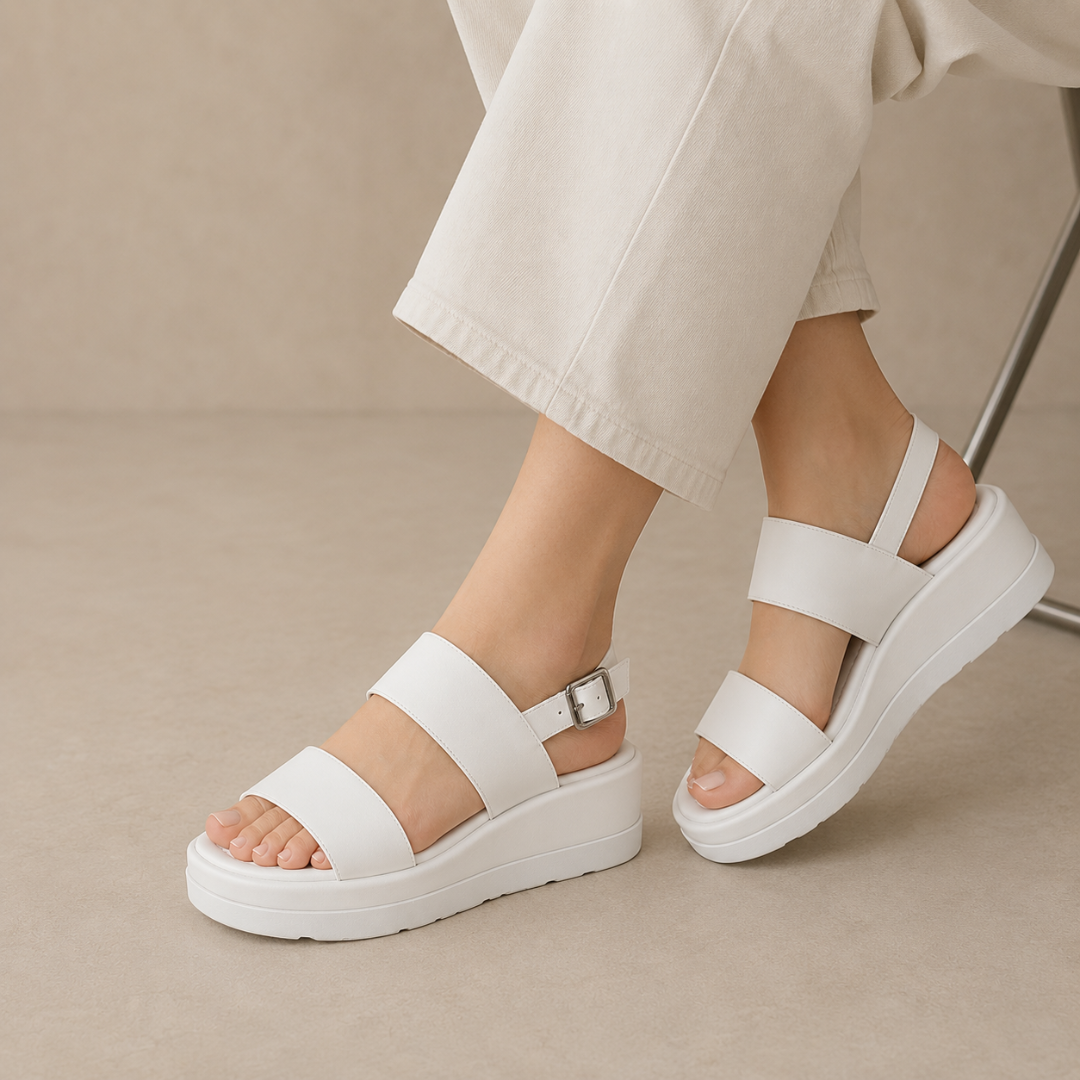 Sandalias de plataforma con doble tira