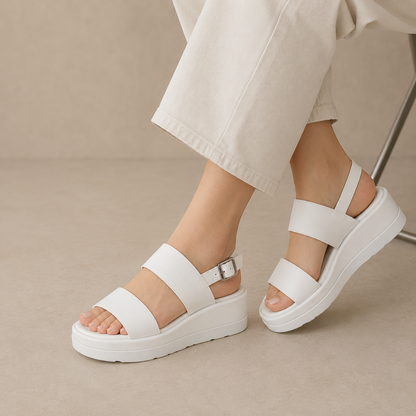 Sandalias de plataforma con doble tira