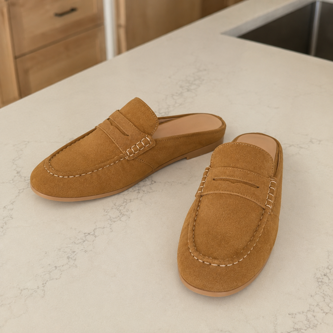 Mocasines Mule Efecto Ante con Calce Fácil®