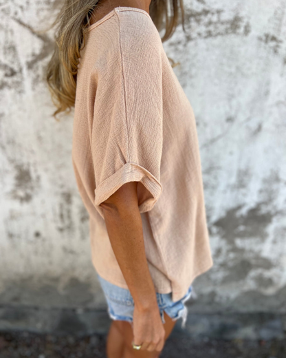 Camiseta de Manga Corta con Cuello Redondo