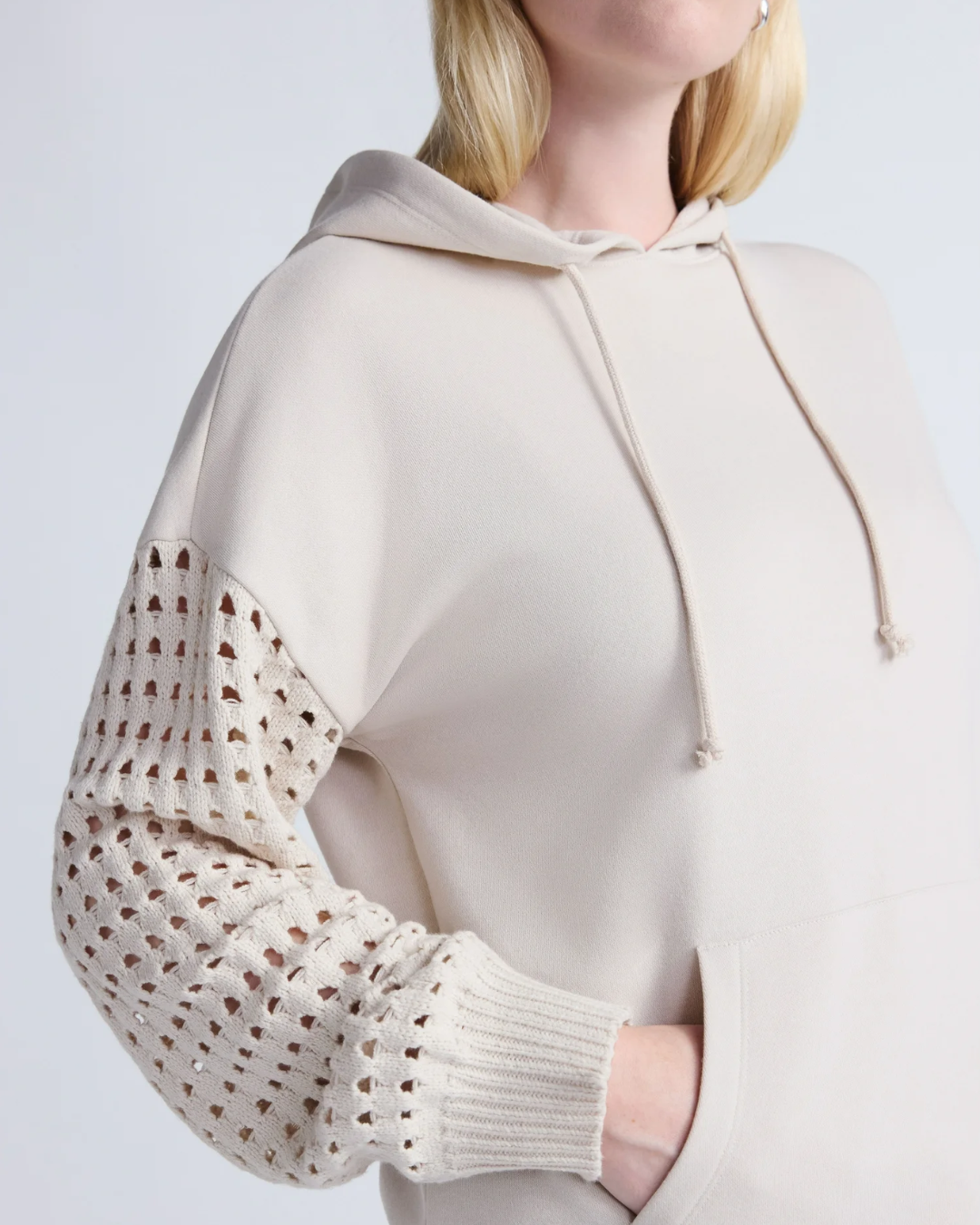 Sudadera casual con detalles de ganchillo en las mangas para Mujer