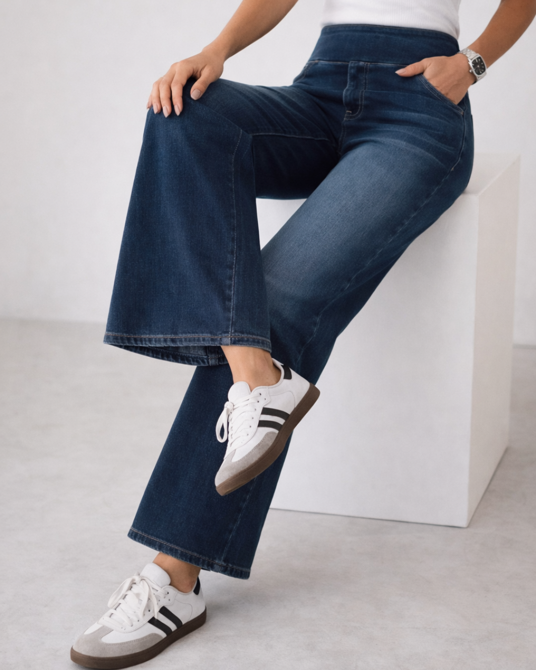 Pantalón de Pata Ancha Elástico para Mujer