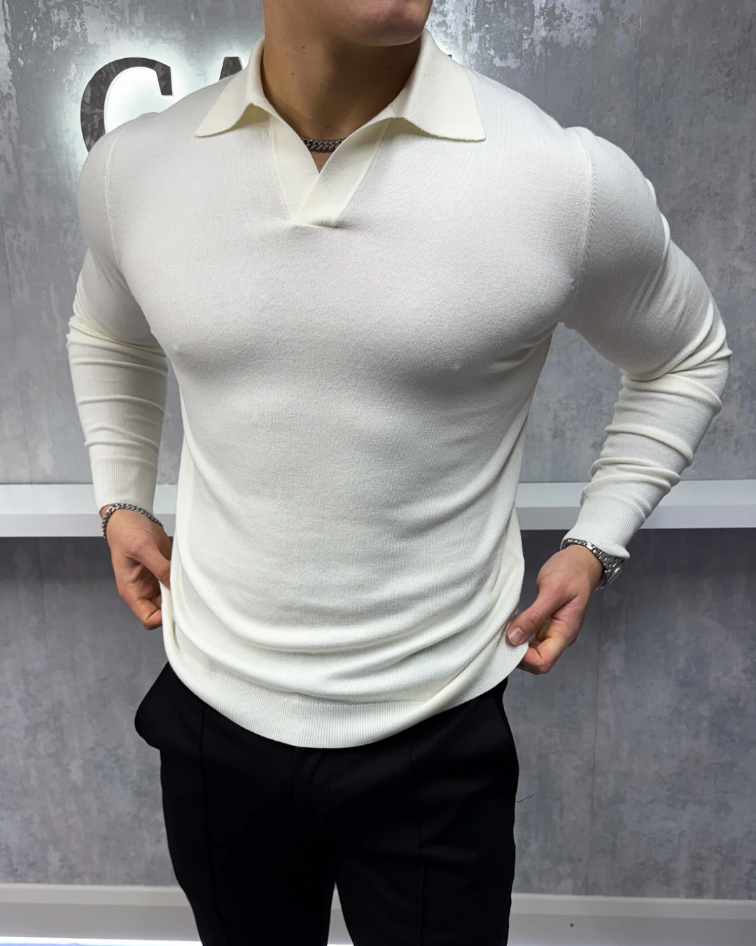 Polo de Manga Larga para Hombre