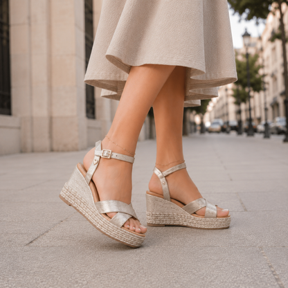 Sandalias de Cuña con Tiras Cruzadas®