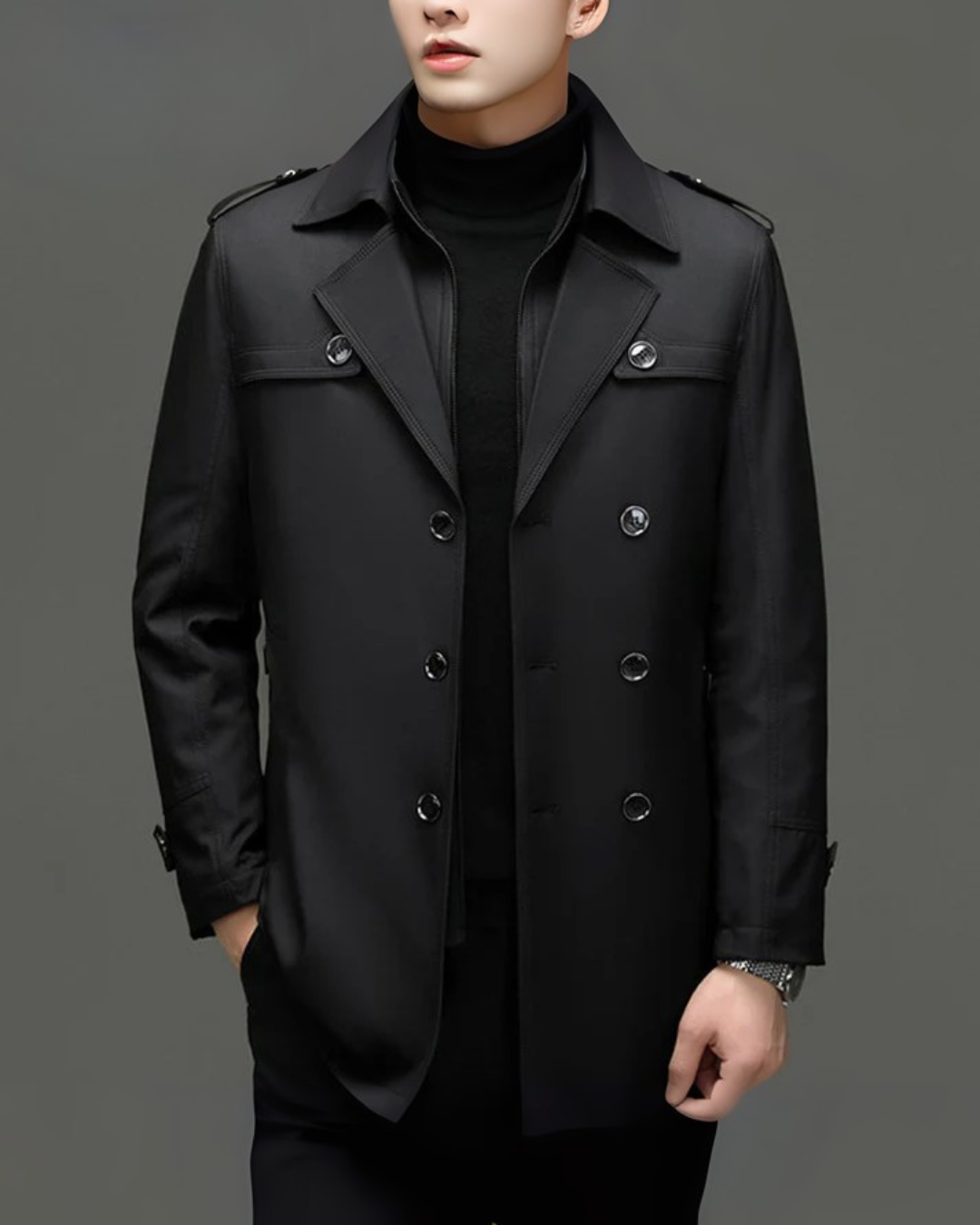 Chaqueta Clásica de Longitud Media con Forro Desmontable para Hombre®