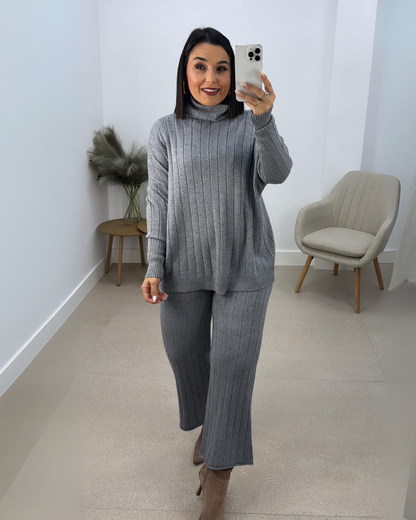 Conjunto Holgado de Dos Piezas con Suéter para Mujer