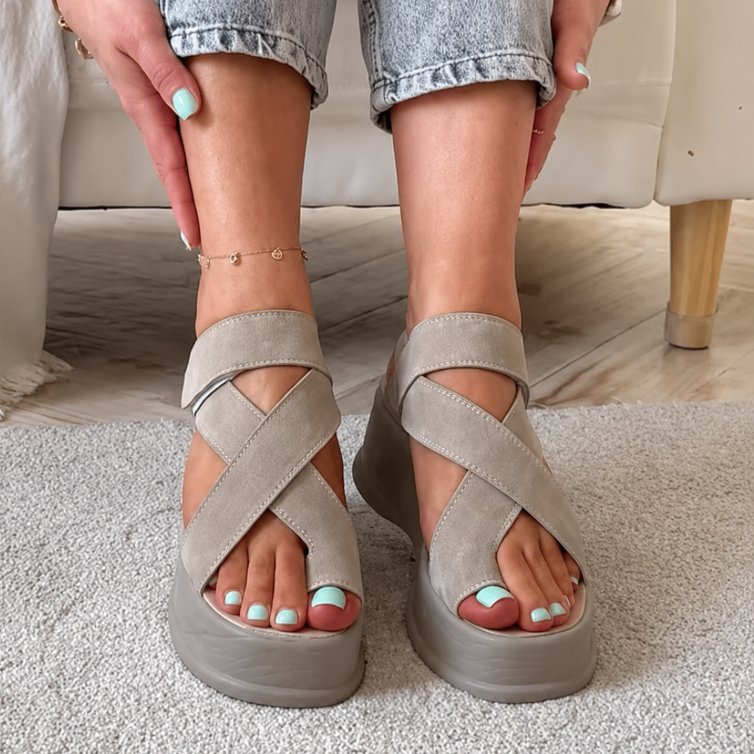 Sandalias de Plataforma con Tiras Cruzadas