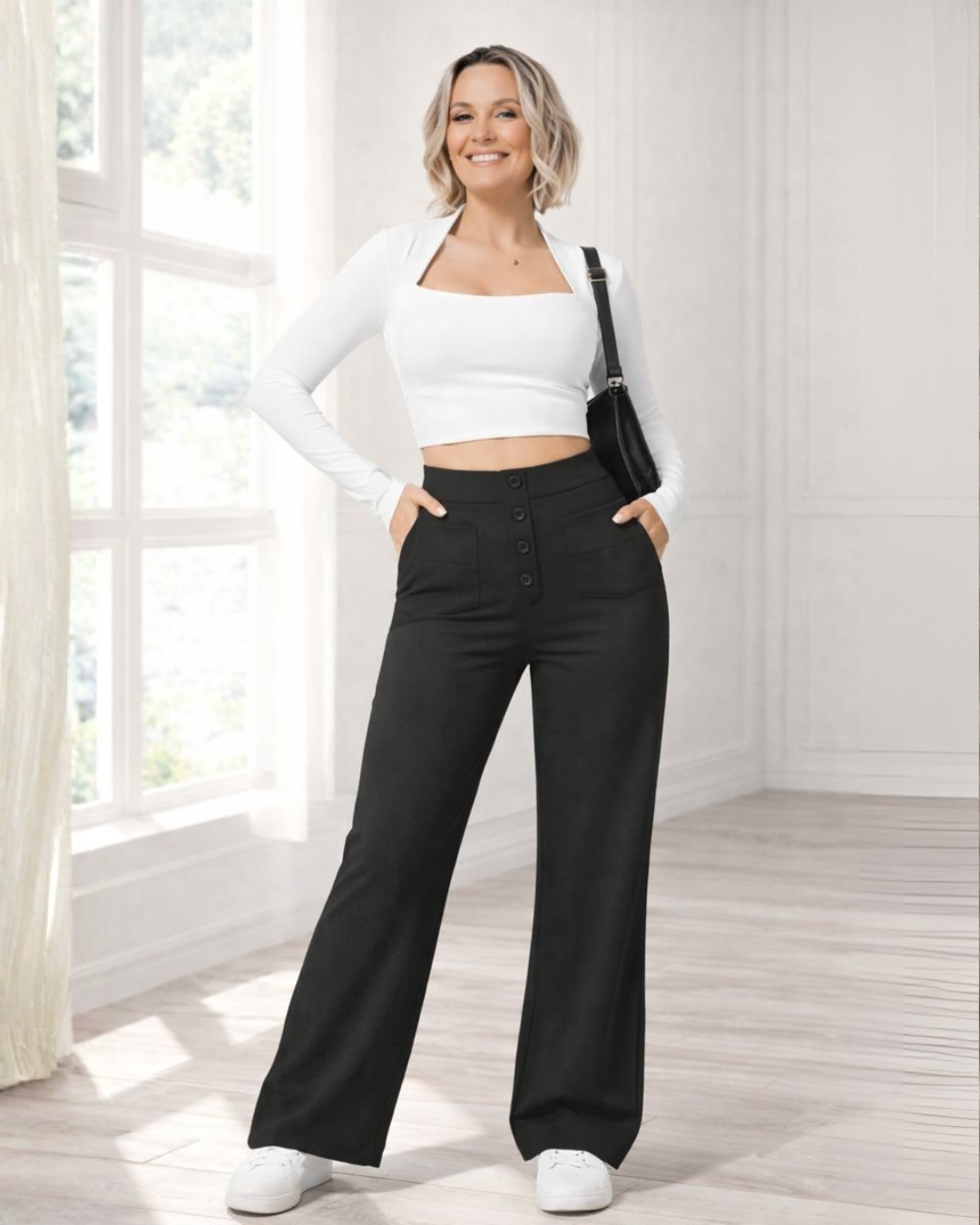 Pantalón Casual de Cintura Alta con Máxima Elasticidad para Mujer®
