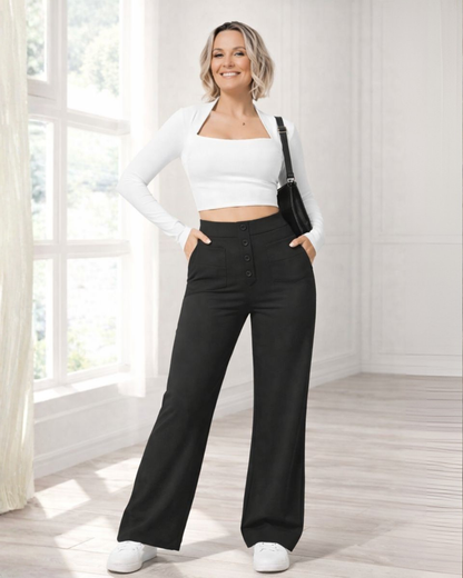 Pantalón Casual de Cintura Alta con Máxima Elasticidad para Mujer®