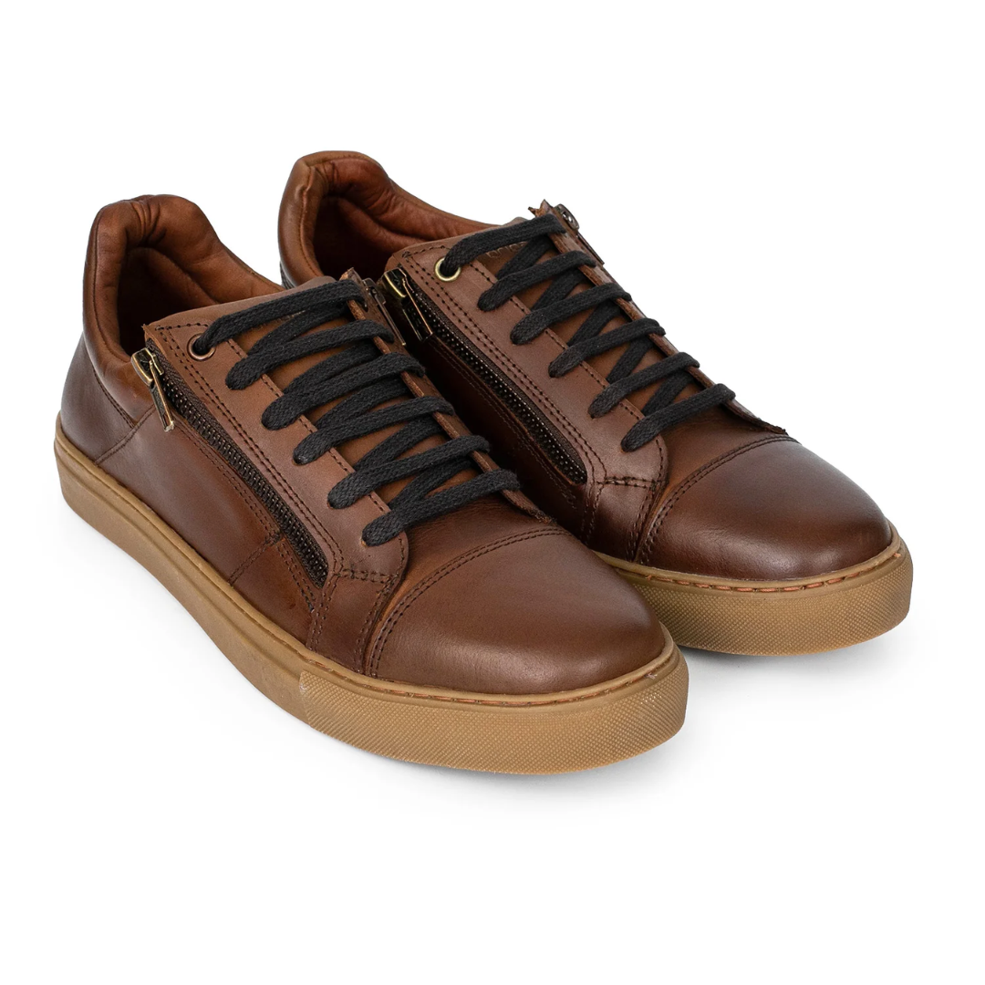Zapatillas casual de piel con cremallera®