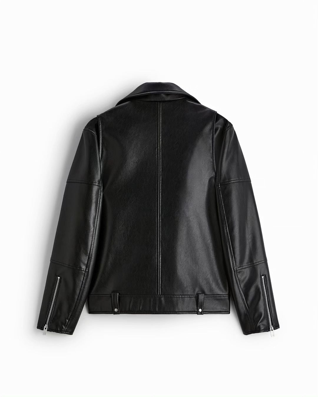 Chaqueta Clásica de Cuero con Solapa para Hombres