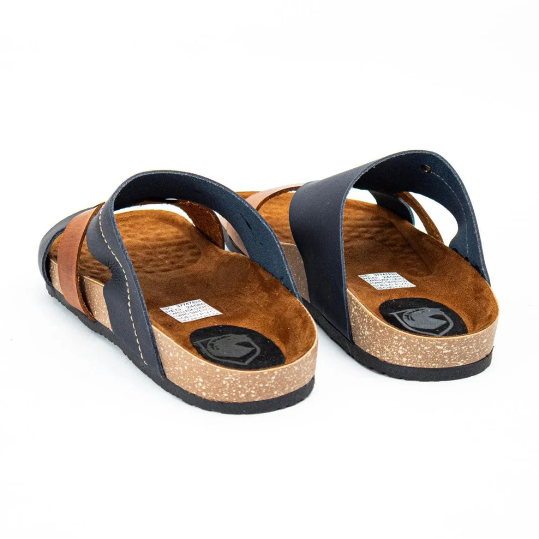 Sandalias de Piel con Base de Corcho