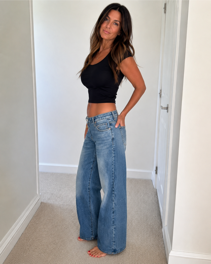 Jeans Baggy de Cintura Baja