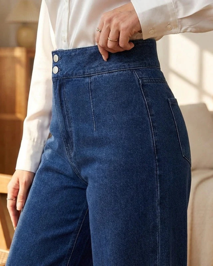 Jeans de Tiro Alto y Pernera Ancha